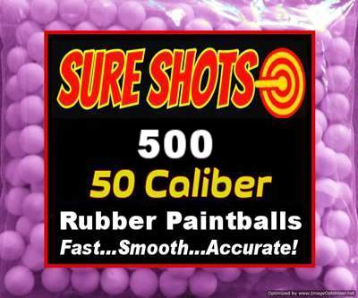 Rubber Paintballs 500 Each for Low Impact Paintball Gun